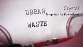  Presentation with urban and domestic waste - PPT theme enhanced with urban-waste-phrase-written background and a  colored foreground
