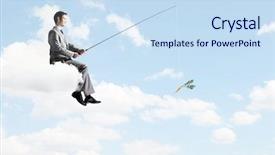  Presentation with cloud - Amazing presentation design having urban water management - businessman sitting on cloud backdrop and a sky blue colored foreground