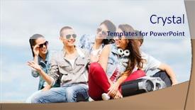  Presentation with holidays - Theme having youth culture - summer holidays and teenage concept background and a sky blue colored foreground