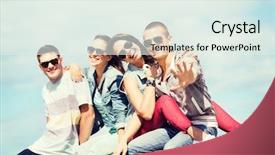  Presentation with holidays - Audience pleasing slide set consisting of fun music - summer holidays and teenage concept backdrop and a sky blue colored foreground