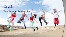  Presentation with teenage - PPT layouts featuring summer sport dancing and teenage background and a light blue colored foreground