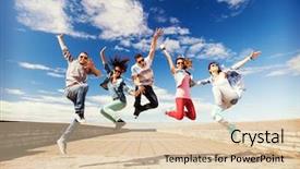  Presentation with teens summer camp - PPT layouts consisting of jovenes - summer sport dancing and teenage background and a lemonade colored foreground