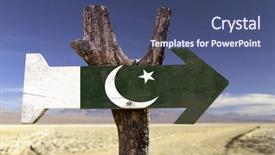  Presentation with pakistan flag - PPT layouts with pakistan wooden sign background and a ocean colored foreground