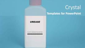  Presentation with enzyme - Slide deck featuring urease-sample-of-plastic-eating background and a light blue colored foreground