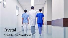  Presentation with clinic - PPT theme featuring urgencias - clinic profession people healthcare background and a light blue colored foreground