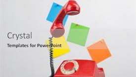  Presentation with old telephone - Slides having urgent-call-waiting-classic-red background and a light gray colored foreground