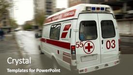  Presentation with ambulance - Beautiful PPT layouts featuring urgent care - ambulance special motion blur backdrop and a gray colored foreground