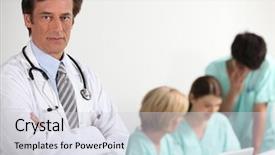  Presentation with nurses - Amazing slides having urgent care - doctors and nurses backdrop and a sky blue colored foreground