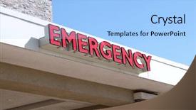  Presentation with emergency - Beautiful presentation theme featuring urgent care - emergency sign backdrop and a light blue colored foreground
