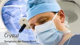  Presentation with ideas opthalmic surgeon - Presentation theme enhanced with urgent care - look of surgeon with lamp background and a light blue colored foreground