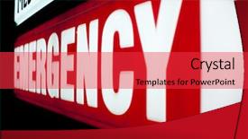  Presentation with urgent care - Beautiful presentation featuring urgent care - red emergency department entrance sign backdrop and a red colored foreground