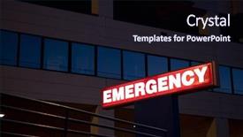  Presentation with urgent care - Amazing PPT theme having urgent care - red emergency department entrance sign backdrop and a wine colored foreground