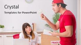  Presentation with courier - Amazing presentation theme having urgent parcel to the hospital backdrop and a  colored foreground