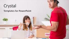  Presentation with courier - Audience pleasing PPT theme consisting of urgent parcel to the hospital backdrop and a white colored foreground