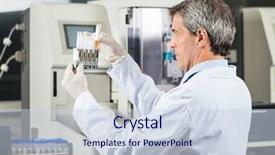  Presentation with urine - Amazing slide deck having urinalysis - confident male researcher analyzing urine backdrop and a lemonade colored foreground