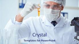  Presentation with urine - Colorful theme enhanced with urinalysis - doctor testing patients urine backdrop and a sky blue colored foreground