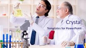  Presentation with lab - Presentation theme with urinalysis - two chemists working background and a sky blue colored foreground