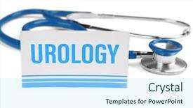  Presentation with urology - Amazing presentation theme having urinary anatomy - medical stethoscope and card backdrop and a cool aqua colored foreground
