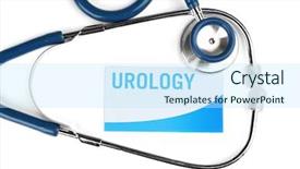  Presentation with urology - Presentation consisting of urinary anatomy - medical stethoscope and card background and a sky blue colored foreground