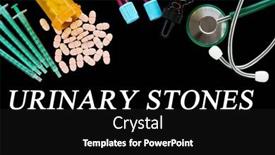  Presentation with medical pills - Slides with urinary-stones-text-on-medical background and a black colored foreground