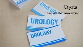  Presentation with urinary system - Cool new PPT layouts with urinary system - cards with word urology backdrop and a light gray colored foreground