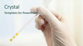  Presentation with test - Colorful slide set enhanced with urinary system - doctor hand with test strip backdrop and a sky blue colored foreground