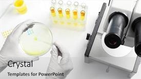  Presentation with metabolic doctor examining - Theme enhanced with urinary system - doctor hands examining analyzes background and a light gray colored foreground