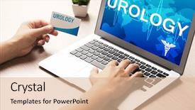  Presentation with health system - Audience pleasing slide set consisting of urinary system - doctor working with laptop word backdrop and a lemonade colored foreground