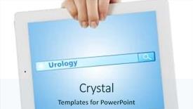  Presentation with urinary system - Cool new slides with urinary system - female hand with tablet backdrop and a light blue colored foreground