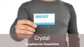  Presentation with business card - Audience pleasing presentation theme consisting of urinary system - man holding business card urology backdrop and a gray colored foreground
