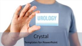  Presentation with urology - Cool new presentation design with urinary system - man holding business card urology backdrop and a seafoam green colored foreground