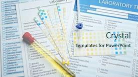  Presentation with laboratory equipment - PPT layouts having urinary system - medical equipment and laboratory test background and a sky blue colored foreground