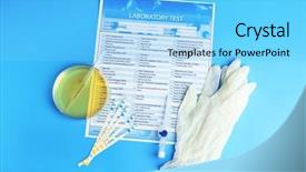  Presentation with medical urinary system - Colorful presentation enhanced with urinary system - medical equipment on table urology backdrop and a light blue colored foreground