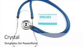  Presentation with medical urinary system - Audience pleasing presentation consisting of urinary system - medical stethoscope and card backdrop and a white colored foreground