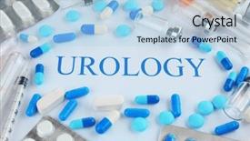  Presentation with urology - PPT theme with urinary system - set of medicine closeup urology background and a light blue colored foreground