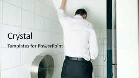  Presentation with urine - Presentation theme featuring urine - man peeing in toilet background and a light gray colored foreground