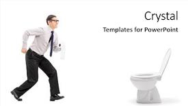 Presentation with toilet - Colorful presentation enhanced with urine - man rushing to a urinal backdrop and a white colored foreground