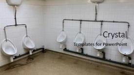  Presentation with public food units - Cool new slides with urine - public toilet urinals backdrop and a light gray colored foreground