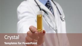  Presentation with drug test - PPT theme consisting of urine sample for drug test background and a tawny brown colored foreground