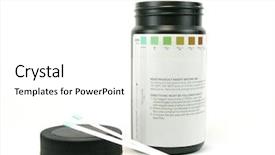  Presentation with bottle - Beautiful slide deck featuring urin test - bottle of glucose teststrip isolated backdrop and a white colored foreground