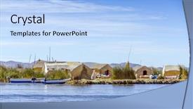  Presentation with galápagos islands - Beautiful presentation theme featuring uros islands lake titicaca peru backdrop and a  colored foreground