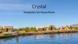  Presentation with lake - Presentation theme having uros islands made from reed background and a light blue colored foreground