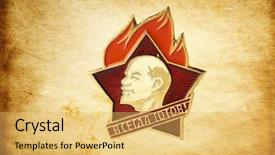  Presentation with urss - Beautiful slide set featuring urss - retro symbol backdrop and a yellow colored foreground