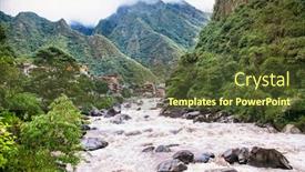  Presentation with america - Presentation enhanced with river near to machu picchu background and a tawny brown colored foreground