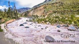  Presentation with river valley - Slide deck having urubamba-river-rapids-and-machu background and a lemonade colored foreground