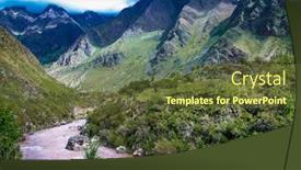  Presentation with river valley - Amazing theme having urubamba-river-rapids-and-machu backdrop and a tawny brown colored foreground