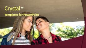  Presentation with uruguay - PPT layouts consisting of uruguay - lesbian couple walking background and a coral colored foreground