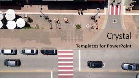  Presentation with city street - PPT layouts consisting of uruguay - top view of street background and a coral colored foreground
