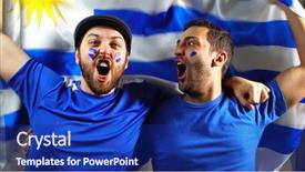  Presentation with uruguay - Amazing theme having uruguay - uruguaian friends celebrating with urugay backdrop and a navy blue colored foreground