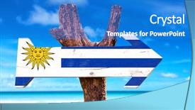  Presentation with uruguay - PPT layouts enhanced with uruguay flag wooden sign background and a teal colored foreground